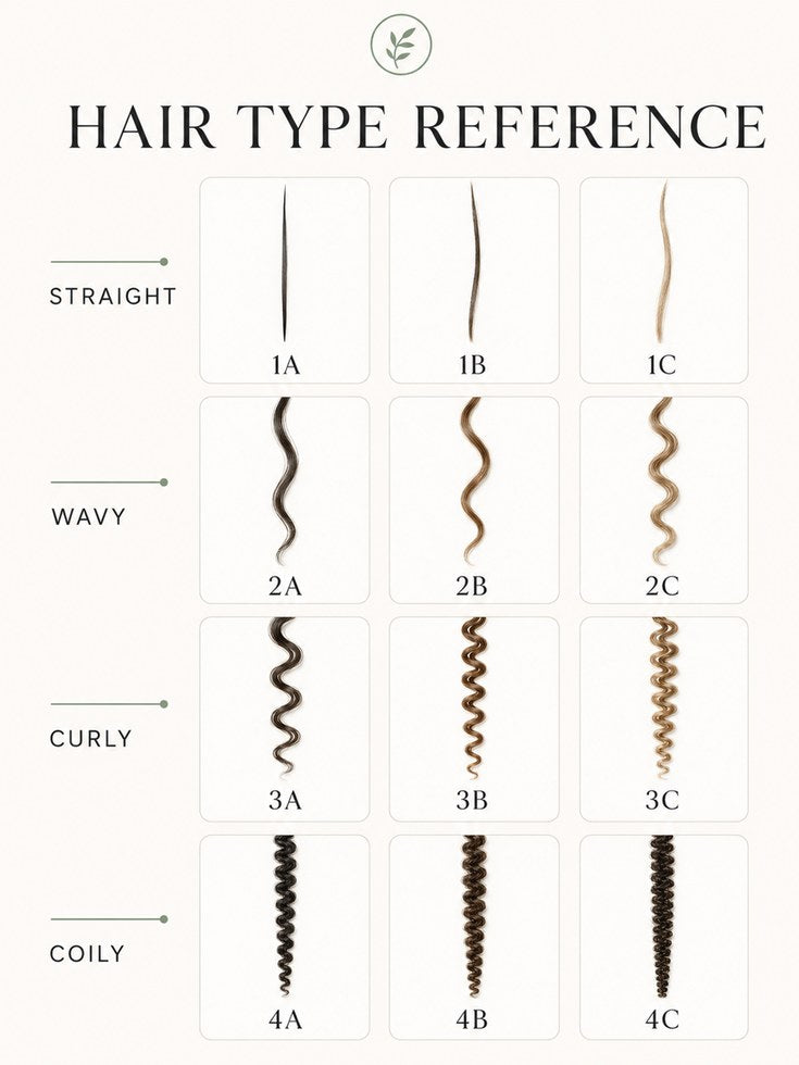 Hair Type Chart Poster - artwork on paper