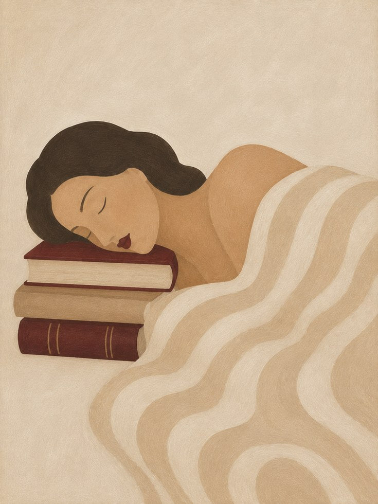 Book Lover Wall Art – Woman Reading Print - artwork on paper