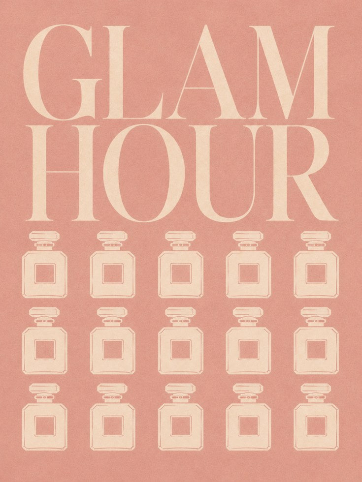 Fashion Wall Art Print: Glam Hour Perfume Bottles - artwork on paper
