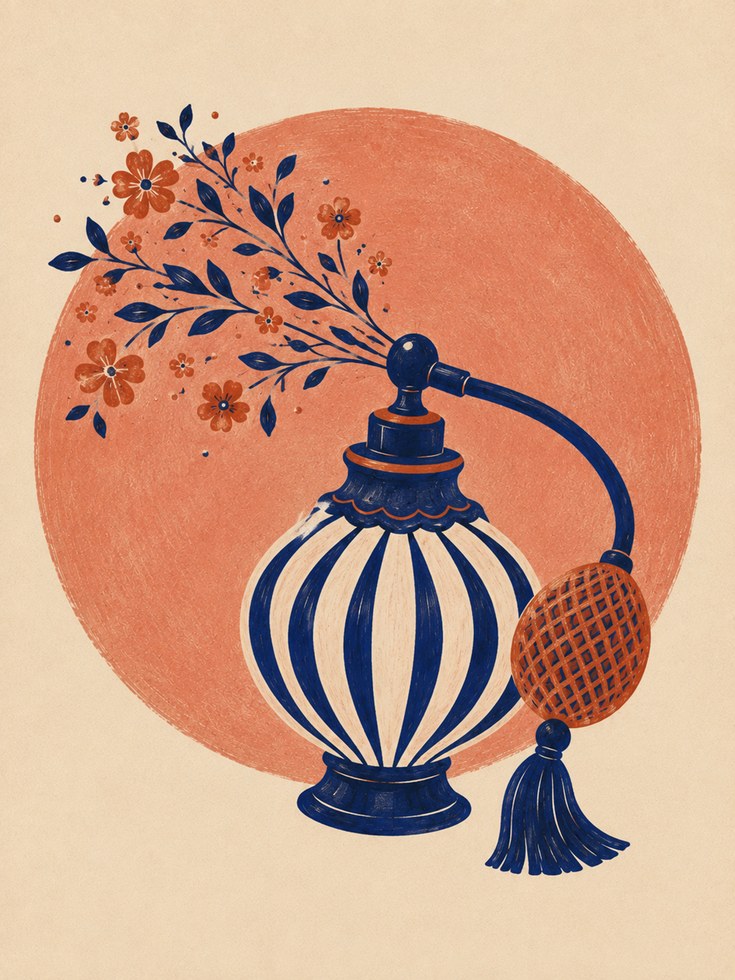 Vintage Perfume Bottle Print - artwork on paper