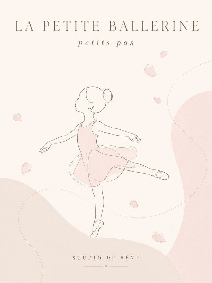 Ballerina Nursery Print – Ballet Girl Wall Art - artwork on paper