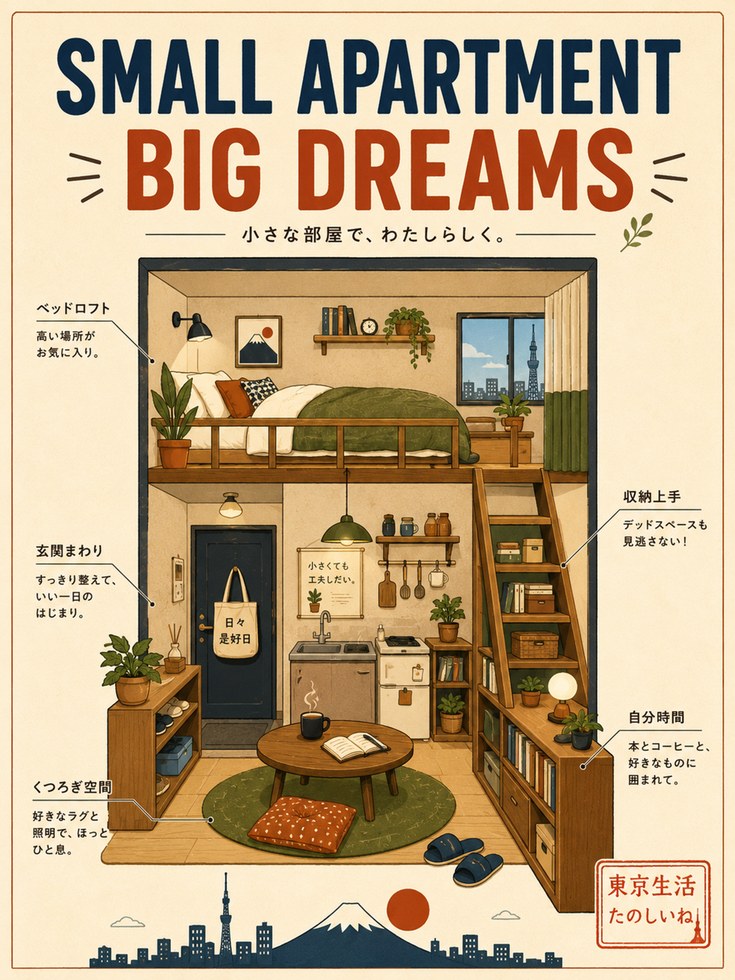 Apartment Wall Art – Tokyo City Print - artwork on paper
