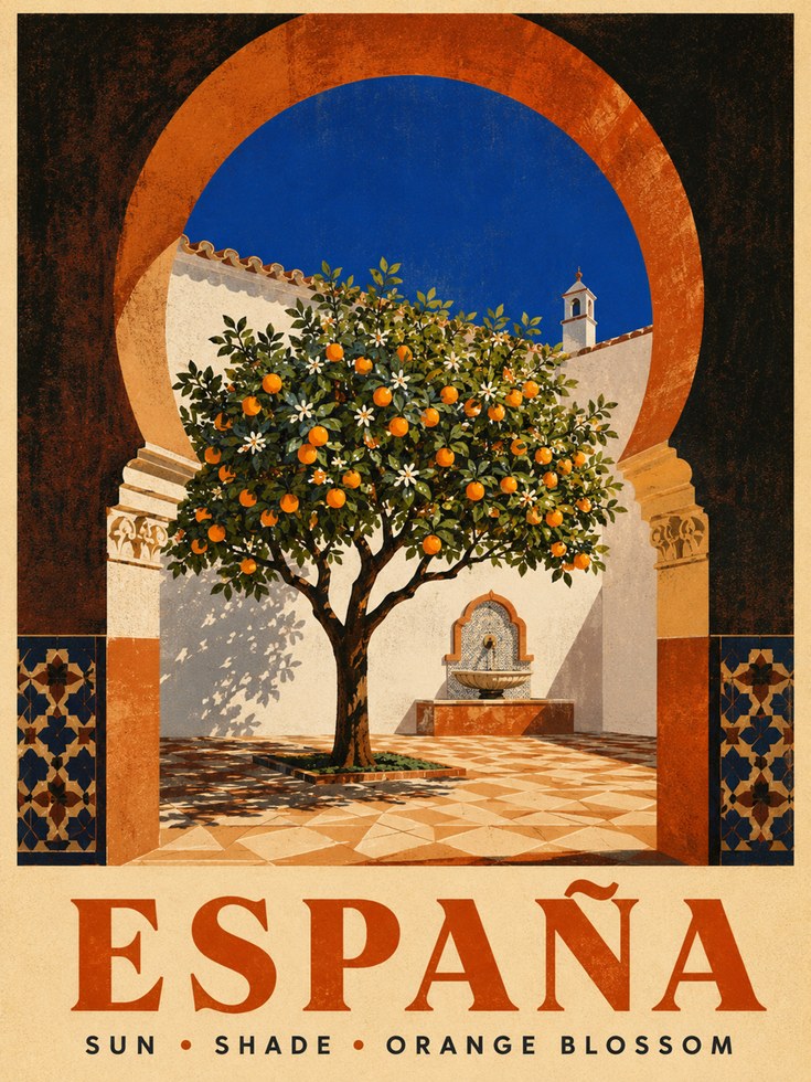 Spain Travel Poster – Vintage Spanish Wall Art - artwork on paper
