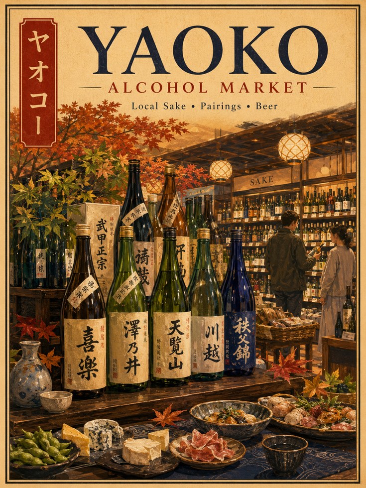 Vintage Japanese Sake Bar Print - artwork on paper