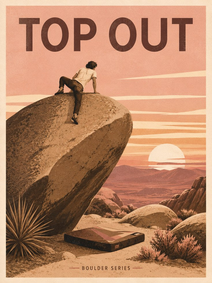 Motivational Rock Climbing Poster – Top Out Print - artwork on paper