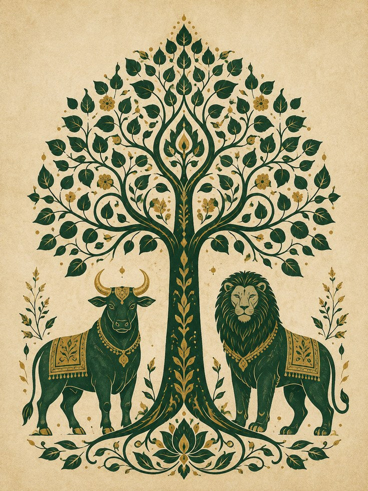 Tree of Life Wall Art – Folk Art Print - artwork on paper