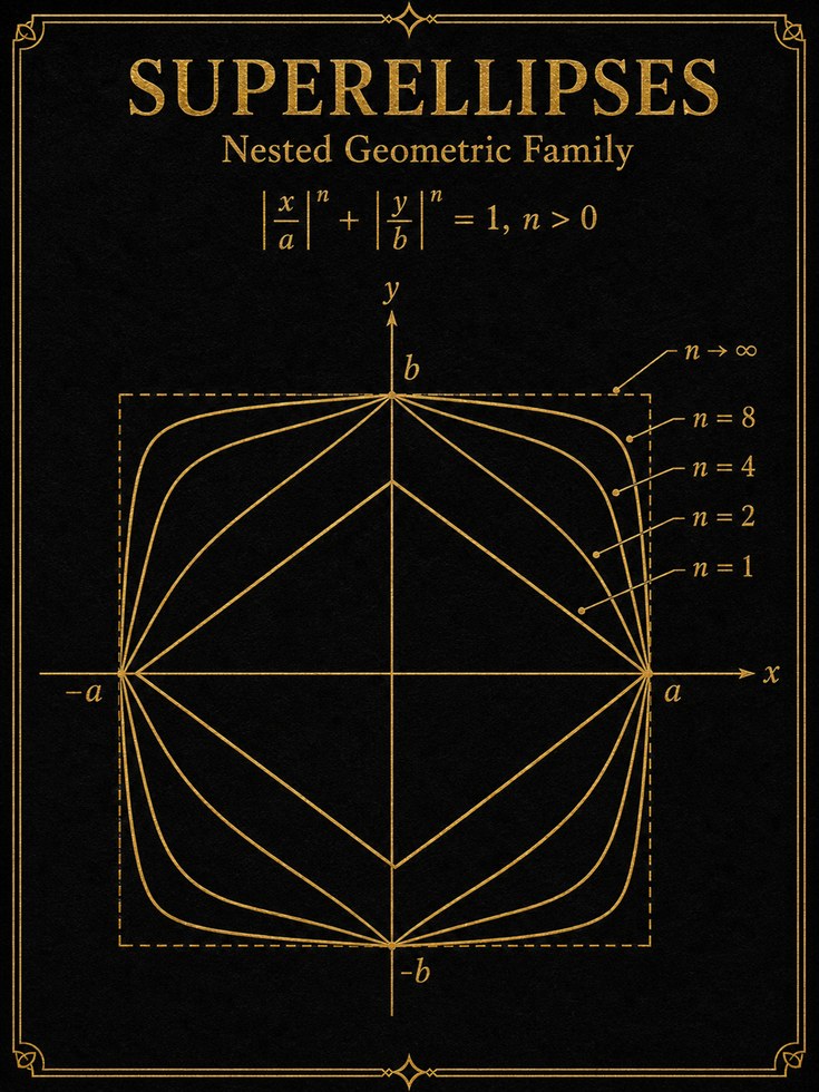 Math Wall Art – Superellipses Geometric Print - artwork on paper