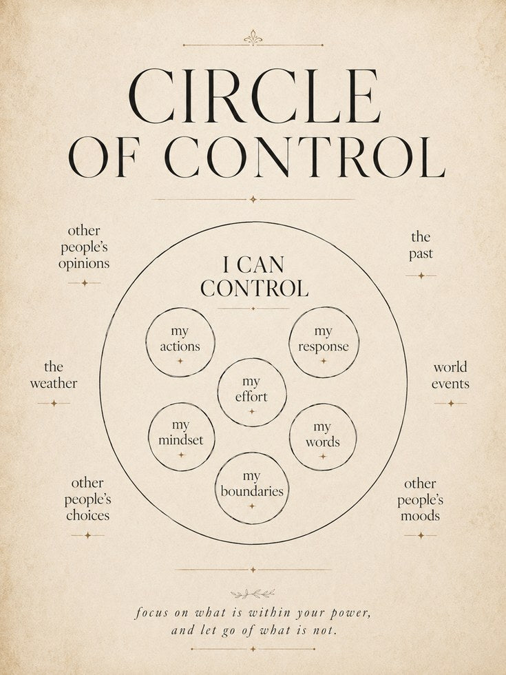 Circle of Control Poster – Mindfulness Wall Art - artwork on paper