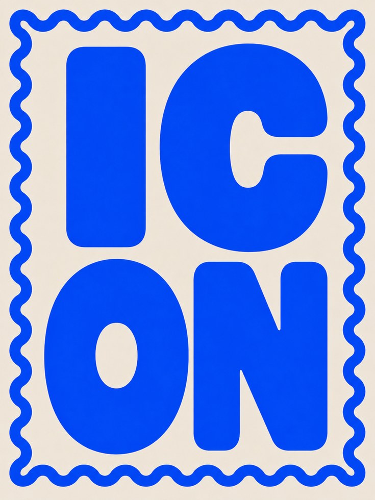 Icon Wall Art Print – Bold Typography Decor - artwork on paper