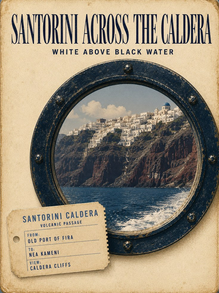 Santorini Travel Poster – Greece Wall Art - artwork on paper