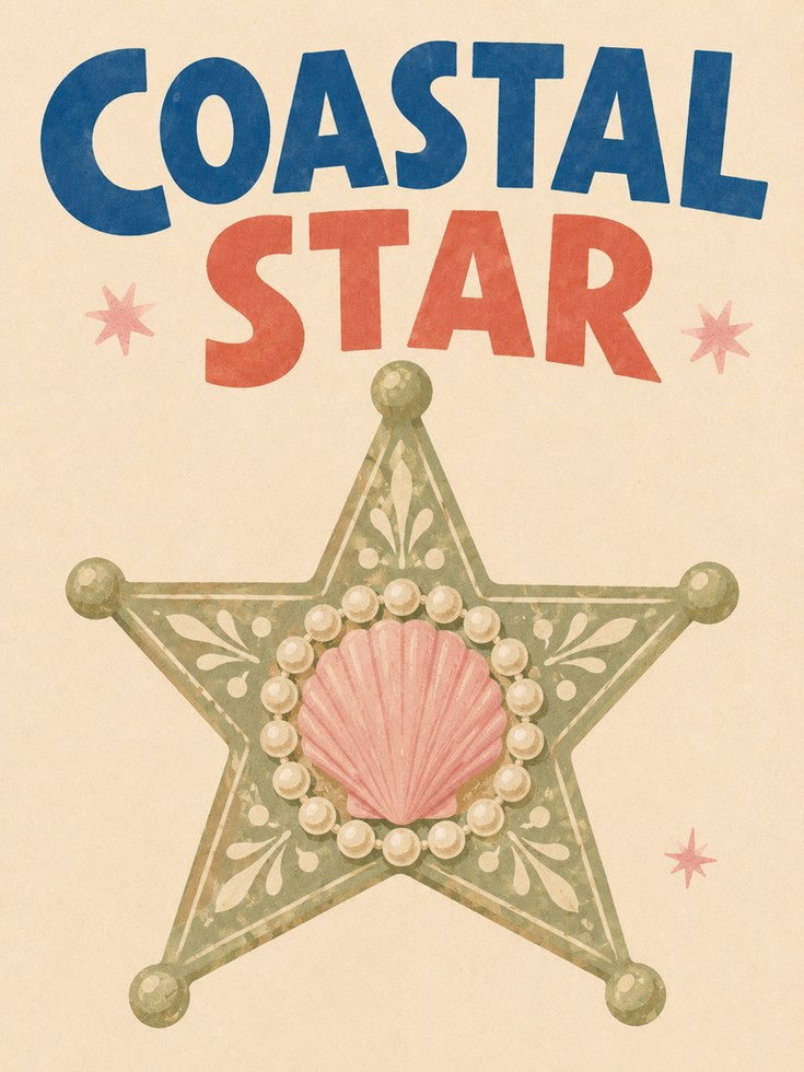 Coastal Wall Art – Vintage Beach Print - artwork on paper