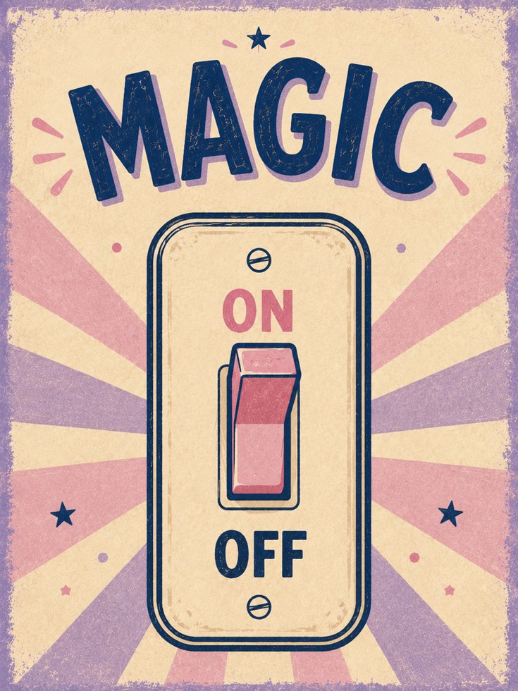 Retro Wall Art – Magic Switch Print - artwork on paper