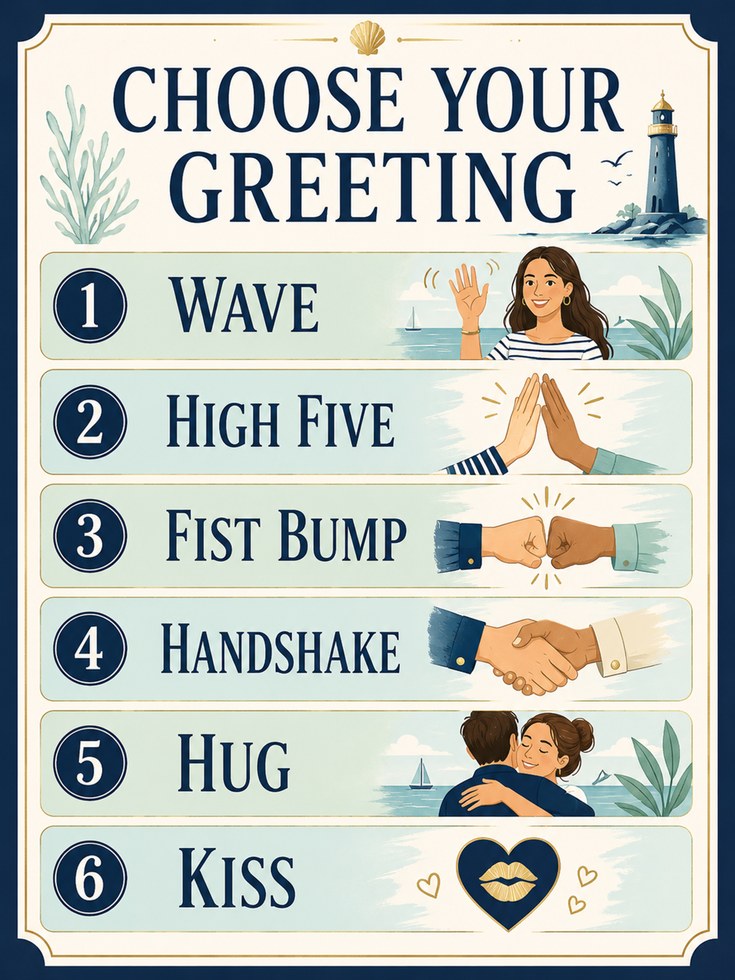 Greeting Sign Print: Nautical Coastal Art - artwork on paper