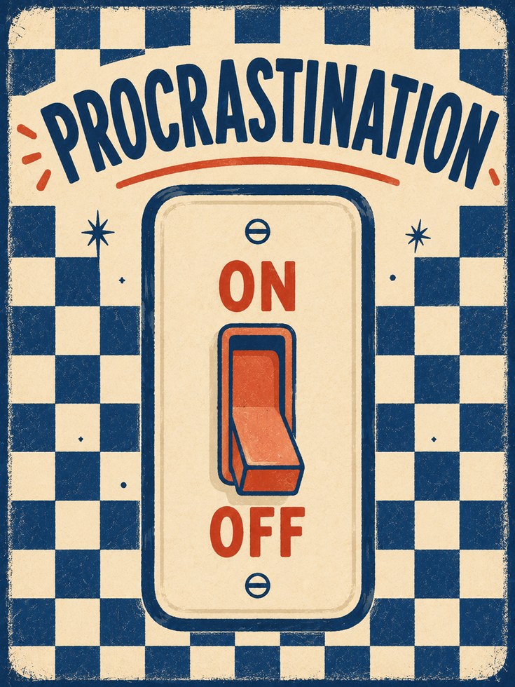Funny Office Wall Art – Procrastination Print - artwork on paper