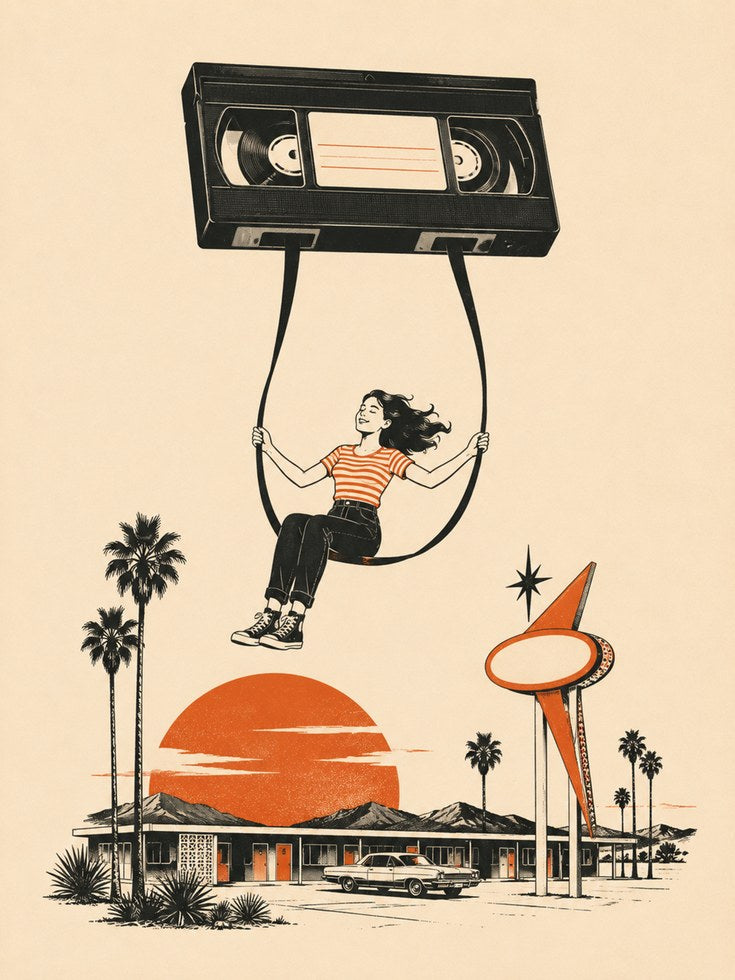 Mid-Century Cassette Tape Print - artwork on paper