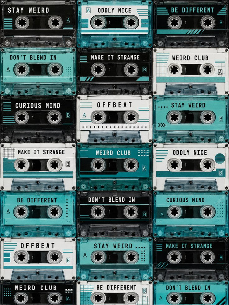 Retro Cassette Tape Print - artwork on paper