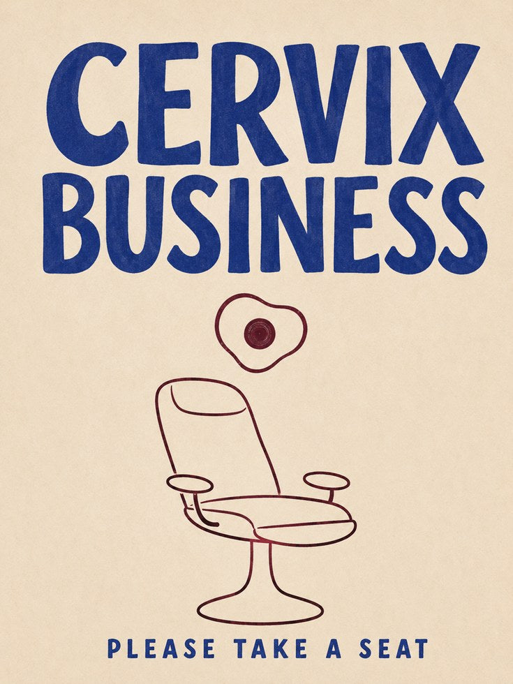 Cervix Business Poster: Retro Feminist Humor Line Art - artwork on paper