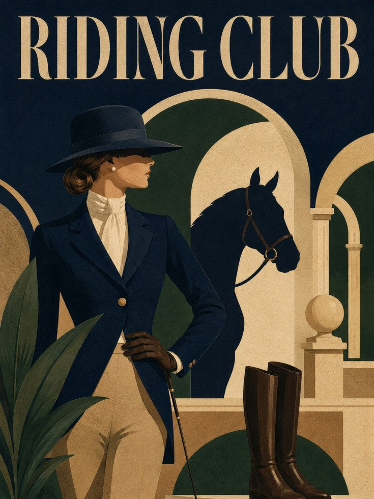 Equestrian Riding Club Print — Vintage Art Deco Poster - artwork on paper
