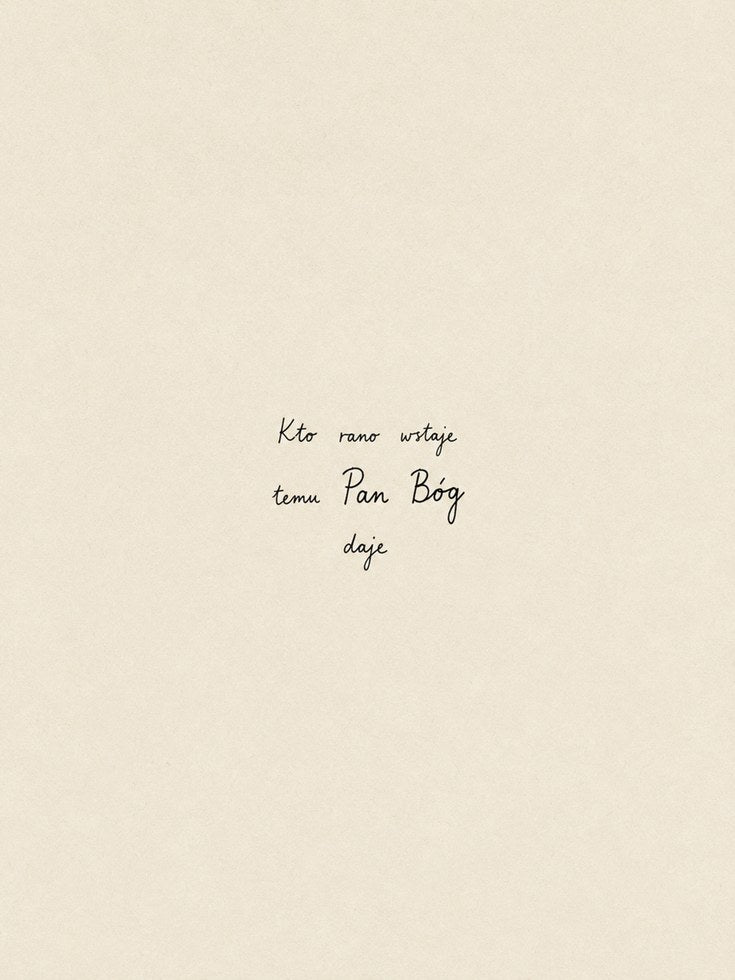 Polish Prayer Typography Print: Minimalist Beige Wall Art - artwork on paper