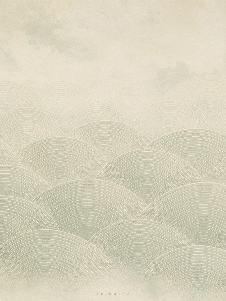 Japandi Japanese Wave Art Print - artwork on paper