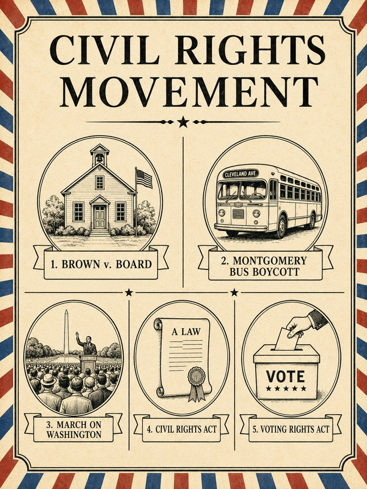 Civil Rights Movement Poster - artwork on paper