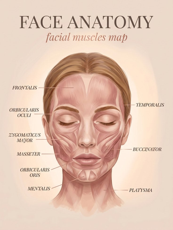 Facial Anatomy Print – Muscle Map - artwork on paper