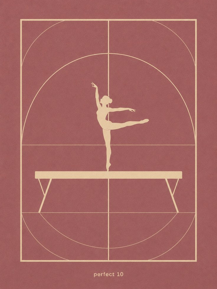 Gymnastics Wall Art – Balance Beam Print - artwork on paper