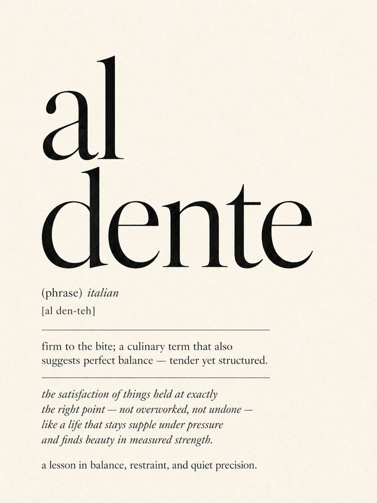 Italian Kitchen Wall Art: Al Dente Definition - artwork on paper