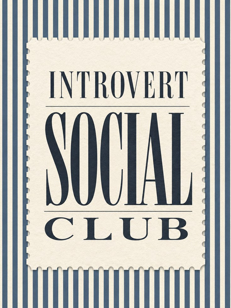 Introvert Wall Art – Introvert Social Club Print - artwork on paper