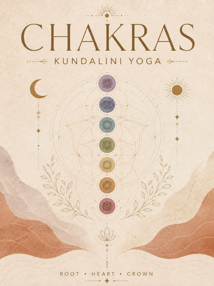 Chakras Yoga Print: Kundalini Energy Centers - artwork on paper