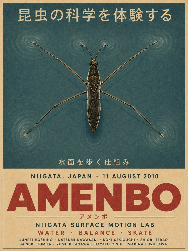 Japanese Water Strider Poster: Vintage Scientific Illustration - artwork on paper