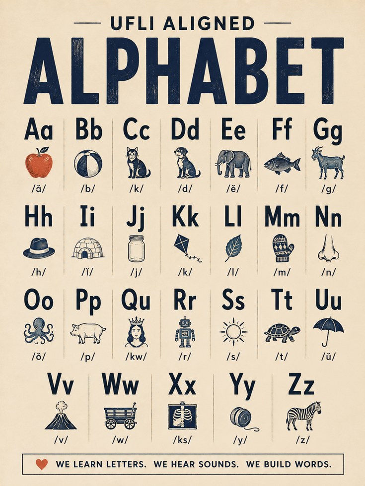 Alphabet Poster – Educational Wall Art - artwork on paper