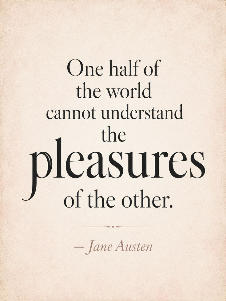 Jane Austen Quote Print: Vintage Beige Typography Wall Art - artwork on paper