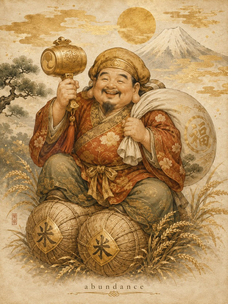 Japanese God Wall Art – Abundance Print - artwork on paper