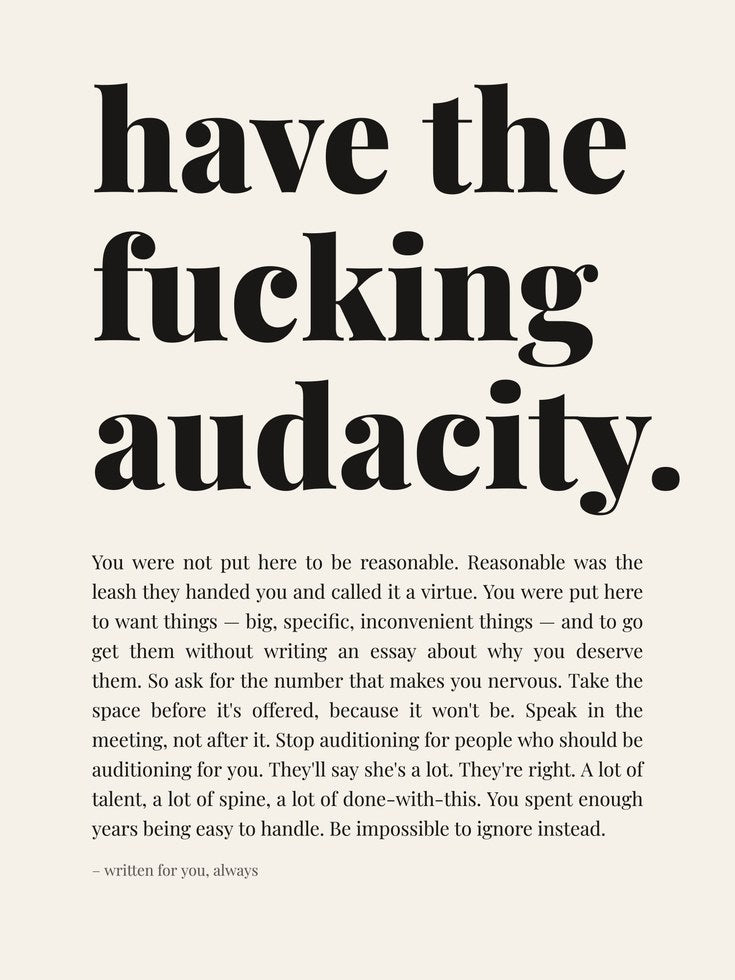 Motivational Quote Print – Audacity Wall Art - artwork on paper