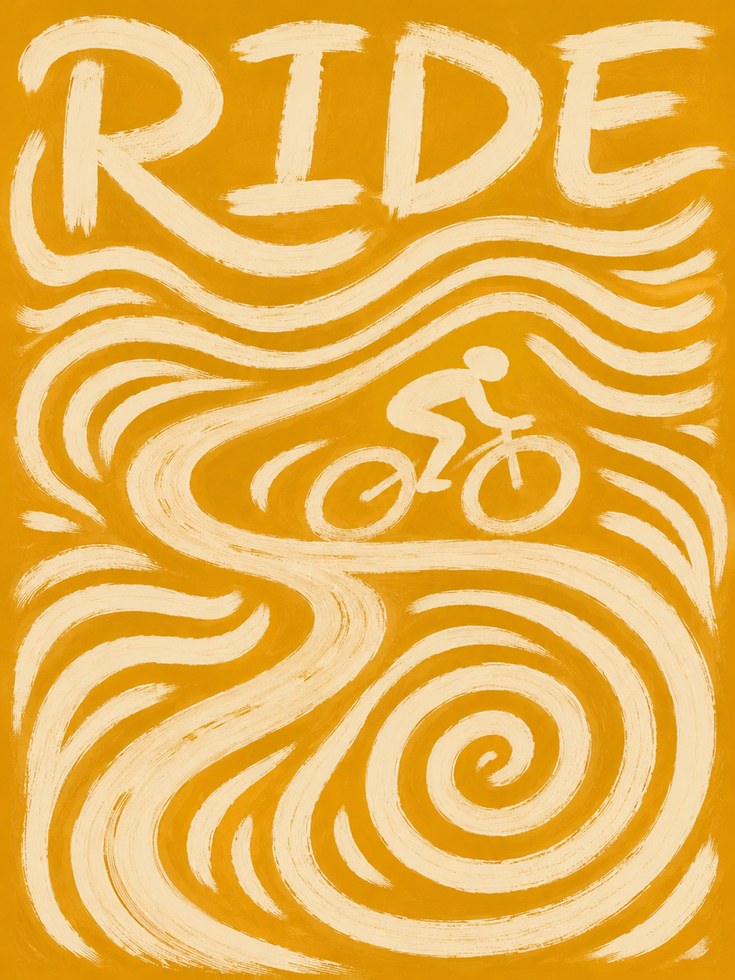 Bicycle Wall Art – Ride Poster - artwork on paper