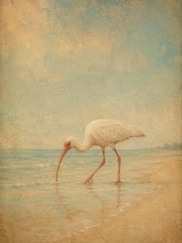 Coastal Bird Wall Art – Beach Print - artwork on paper