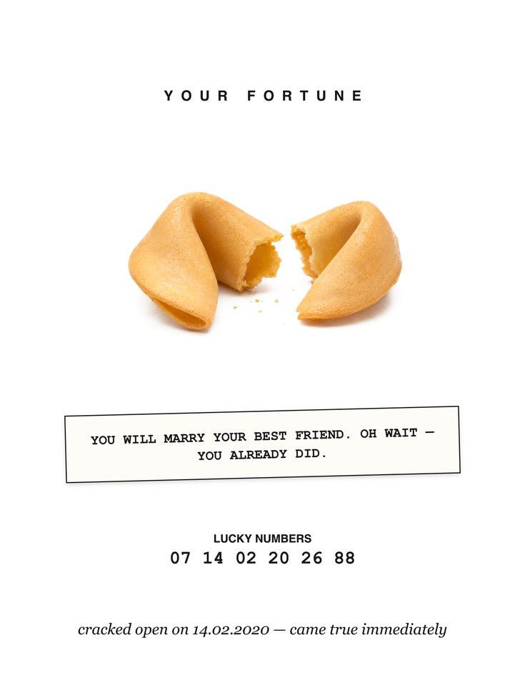 Fortune Cookie Print: Minimalist White Background Wall Art - artwork on paper