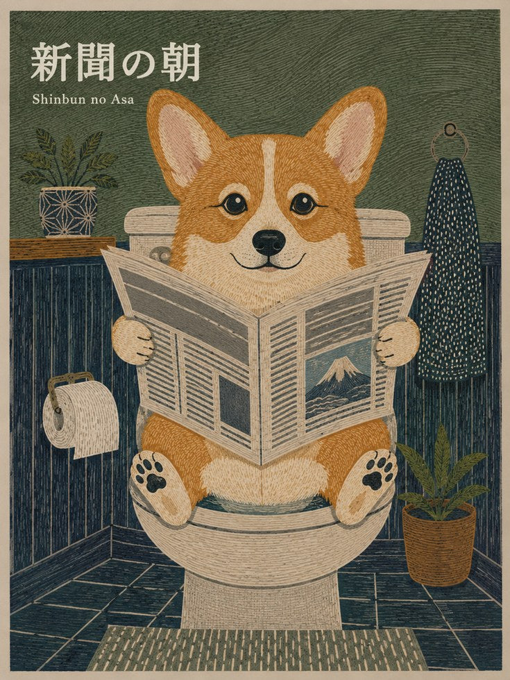Corgi Wall Art – Funny Dog Print - artwork on paper