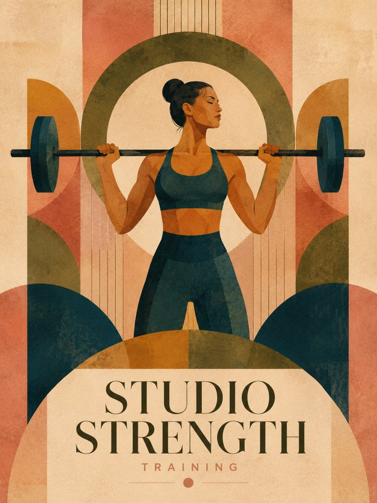 Strength Training Poster: Art Deco Fitness Wall Art - artwork on paper