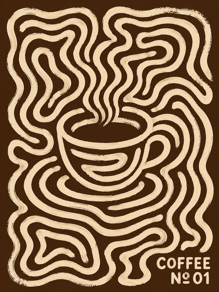 Coffee Wall Art – Retro Kitchen Decor - artwork on paper