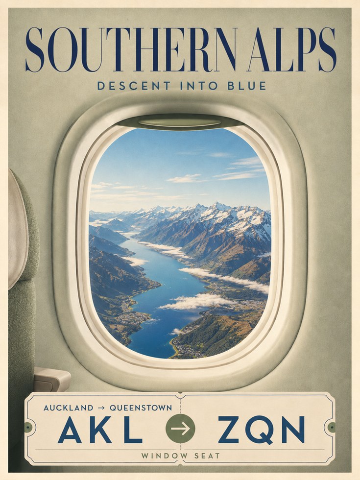 Airplane Window Poster - artwork on paper
