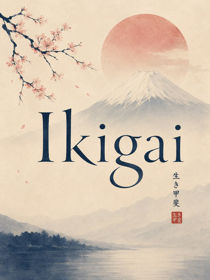 Ikigai Wall Art – Japanese Motivational Print - artwork on paper