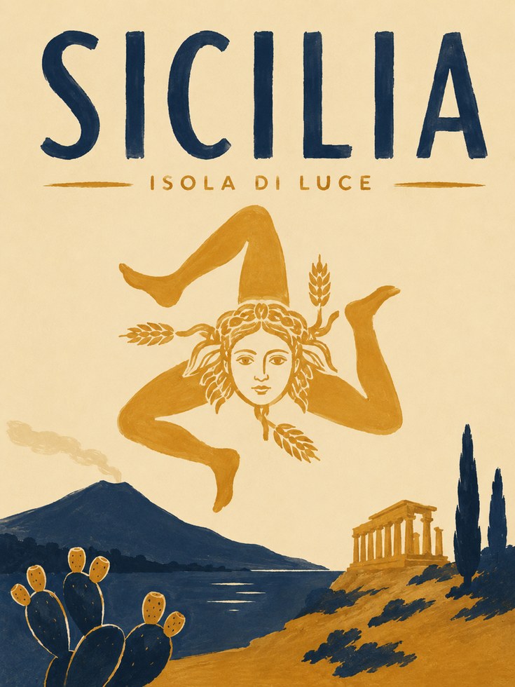 Sicily Travel Poster – Vintage Italian Wall Art - artwork on paper