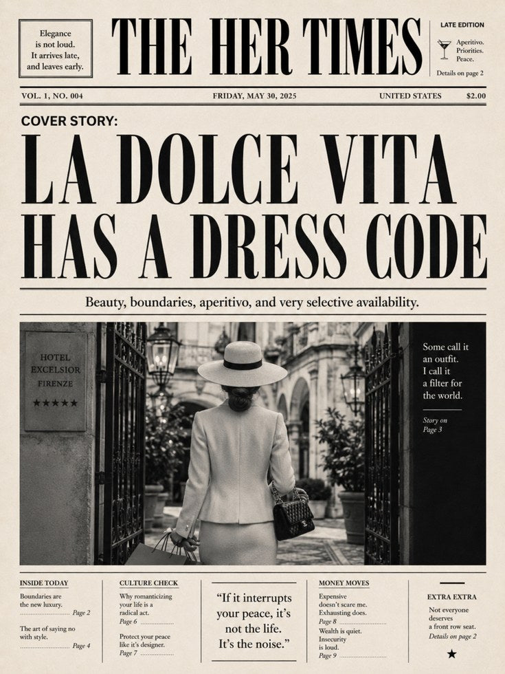 La Dolce Vita Newspaper Print: Vintage Florence Fashion Art - artwork on paper