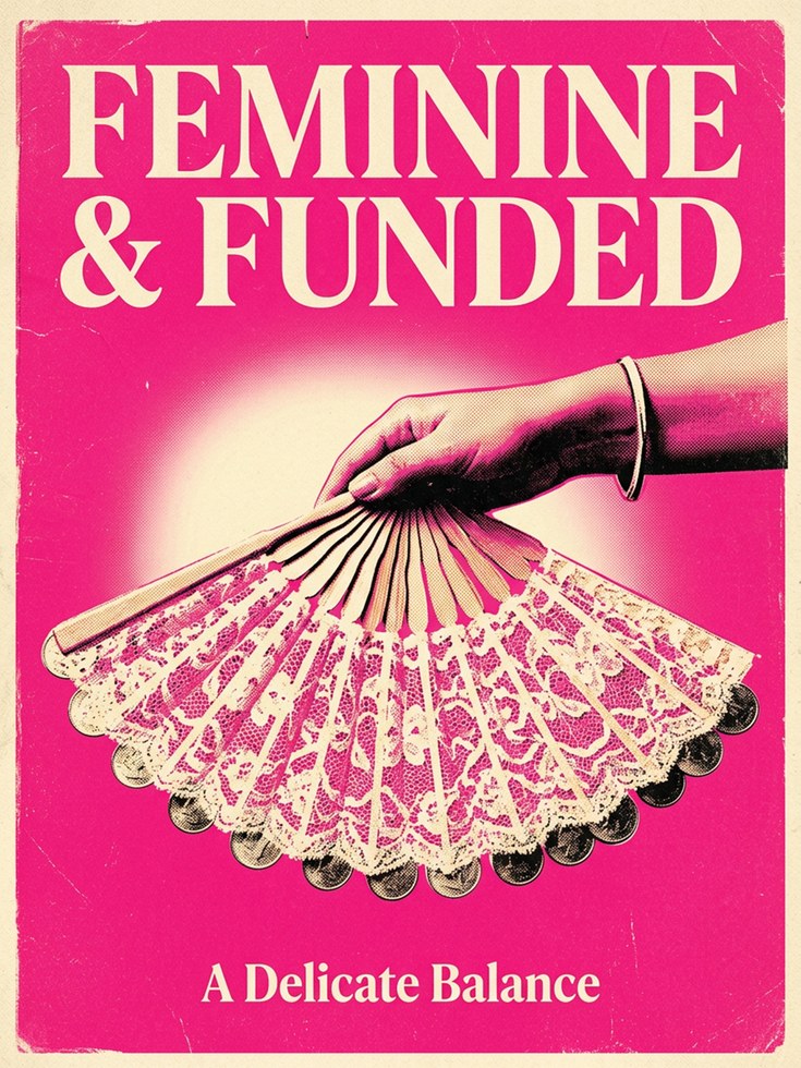 Feminine and Funded Poster: Retro Pink Pop Art Money Design - artwork on paper