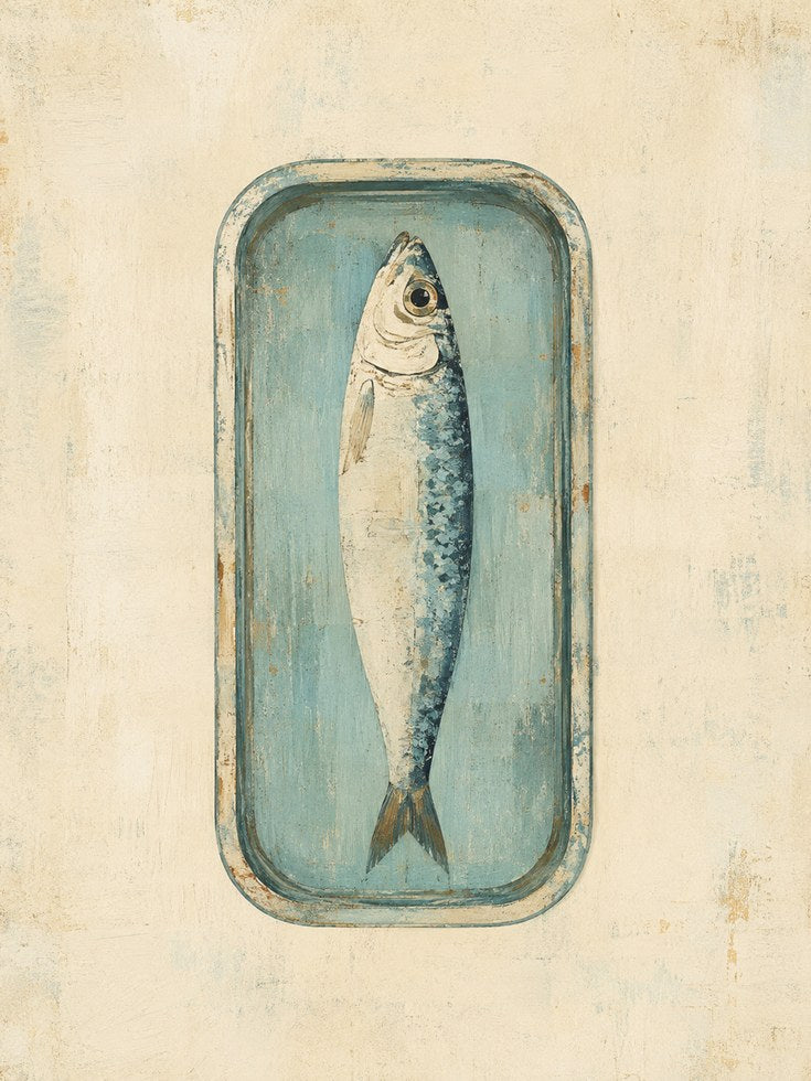 Vintage Fish Wall Art – Coastal Kitchen Decor - artwork on paper