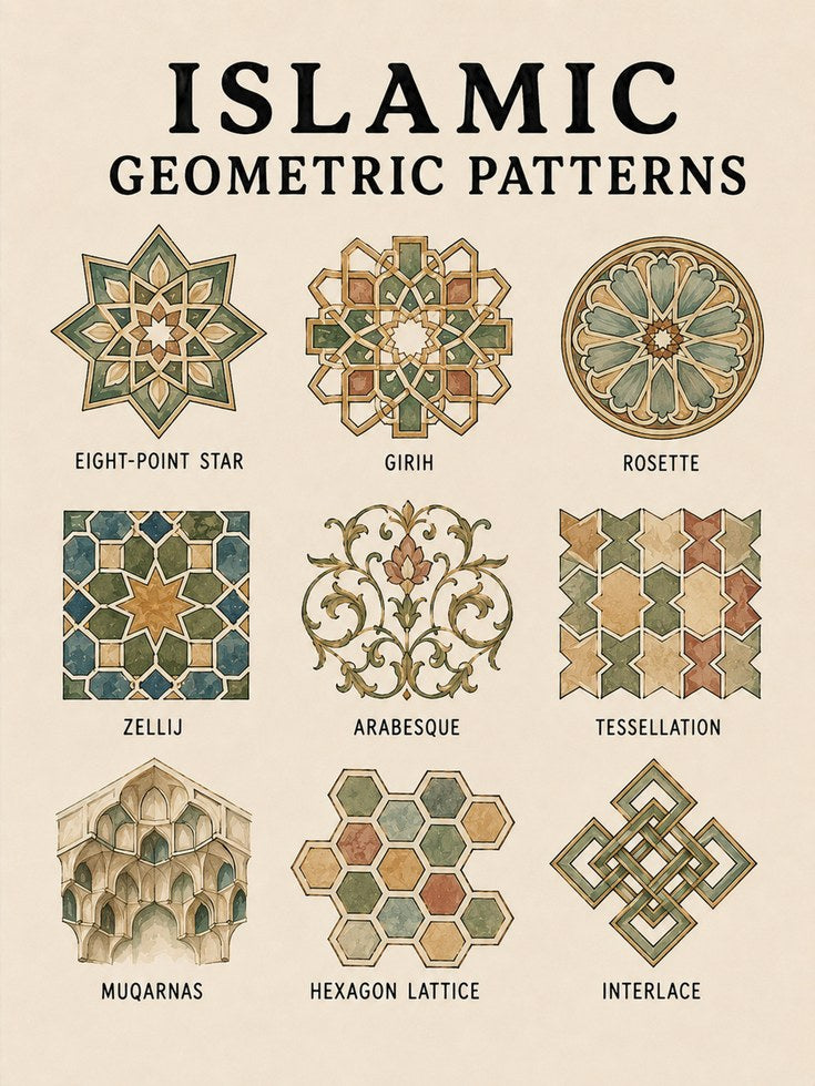 Islamic Art Print: Geometric Patterns - artwork on paper