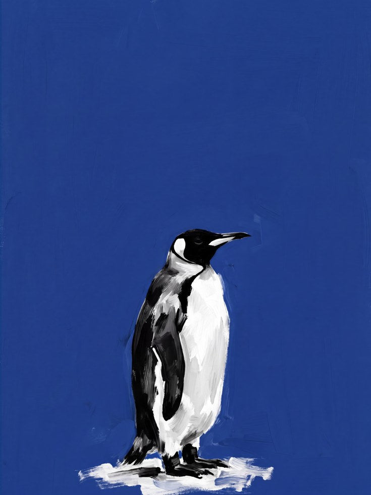 Bold Penguin Art Print – Painterly Animal Wall Art - artwork on paper