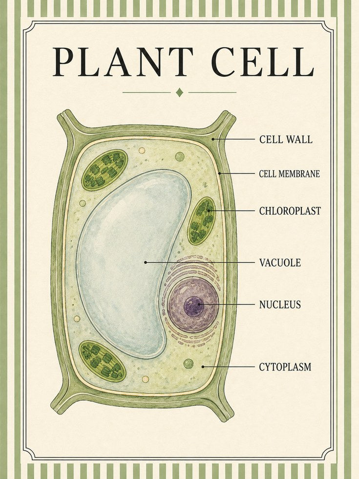 Plant Cell Poster – Biology Wall Art - artwork on paper